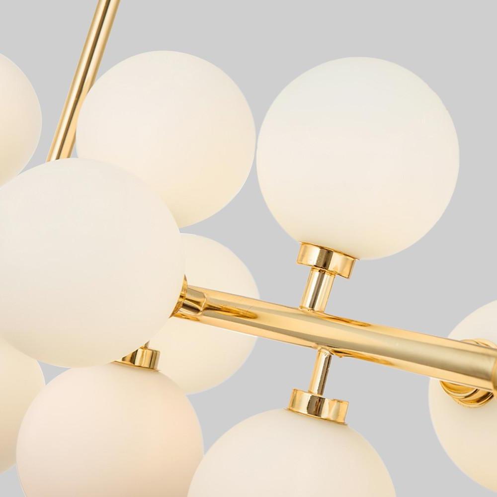 35" Modern Sputnik Chandelier with 16 LED Glass Globe Lights