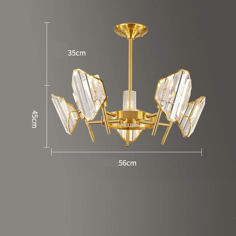 Crystal Ring Chandelier – Gold Metal Frame Luxury Ceiling Light
