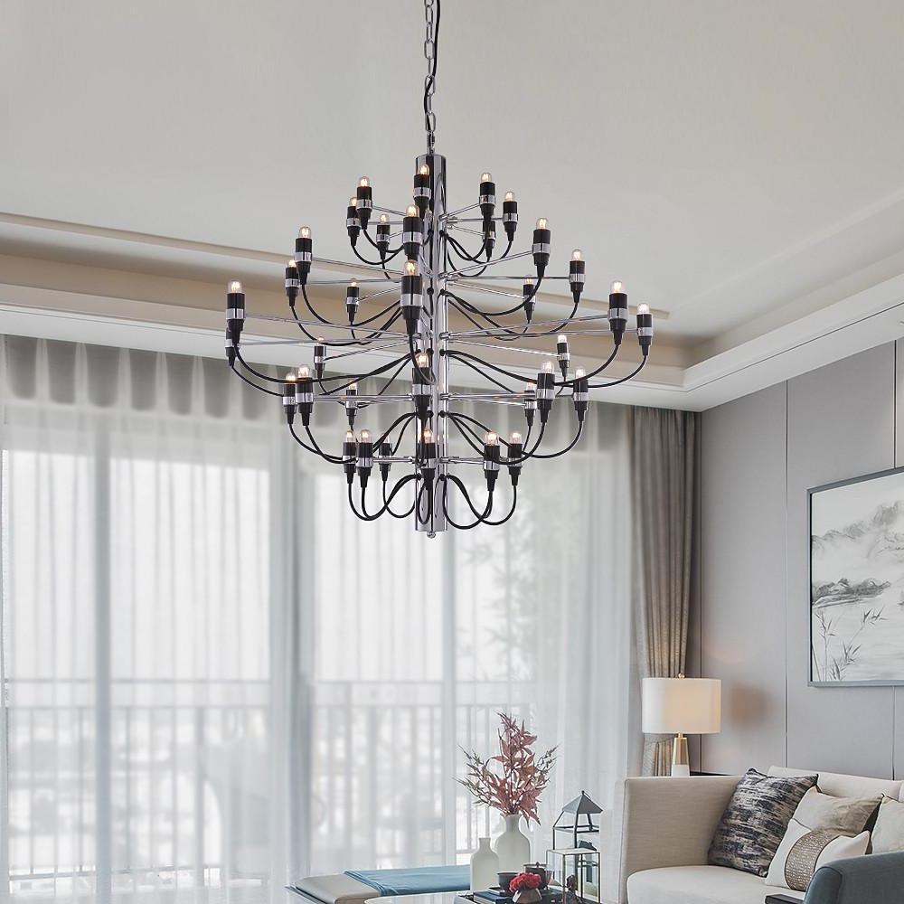 50-Light Electroplated Metal Tree Chandelier - Modern Industrial