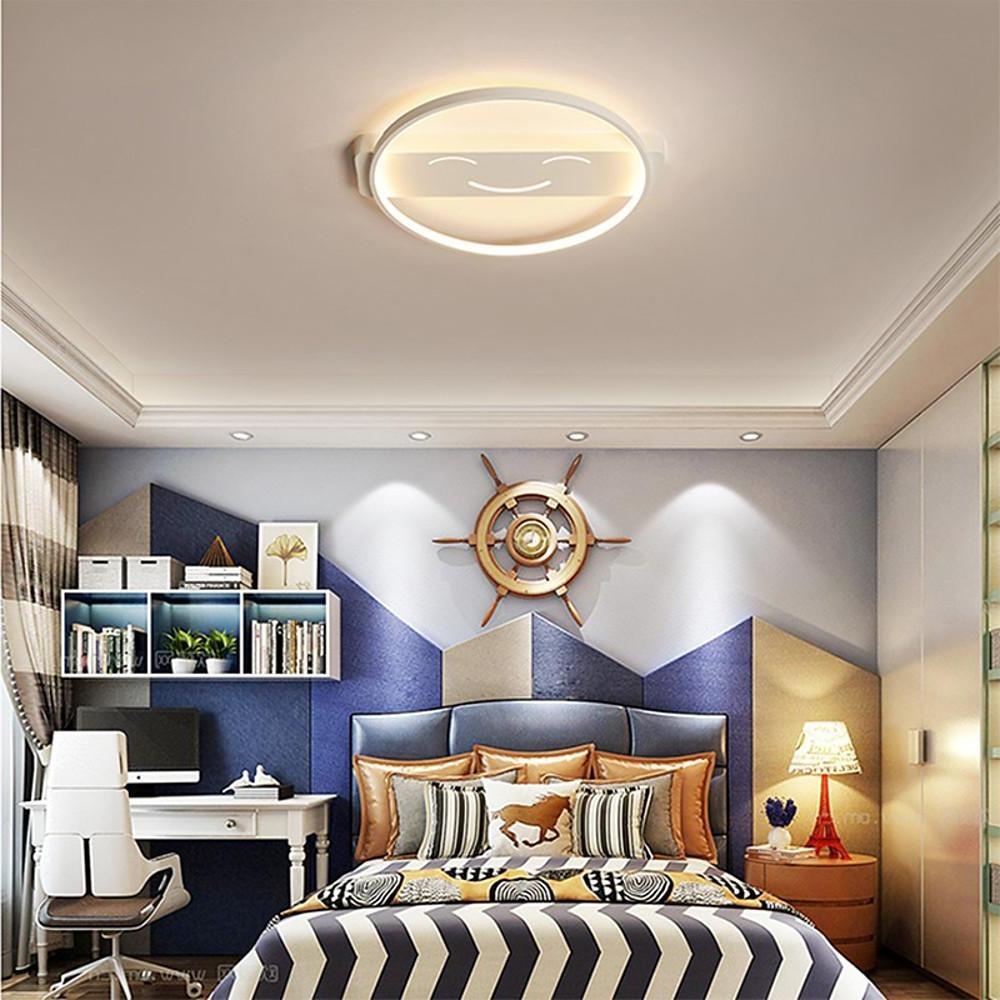 Modern Circle LED Flush Mount Ceiling Light – Metal & PVC Finish