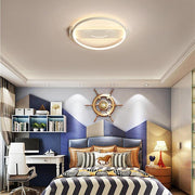 Modern Circle LED Flush Mount Ceiling Light – Metal & PVC Finish