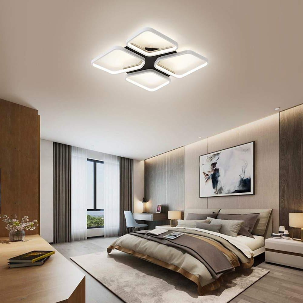 Geometric Flush Mount LED Ceiling Light | Aluminum & Silica Gel