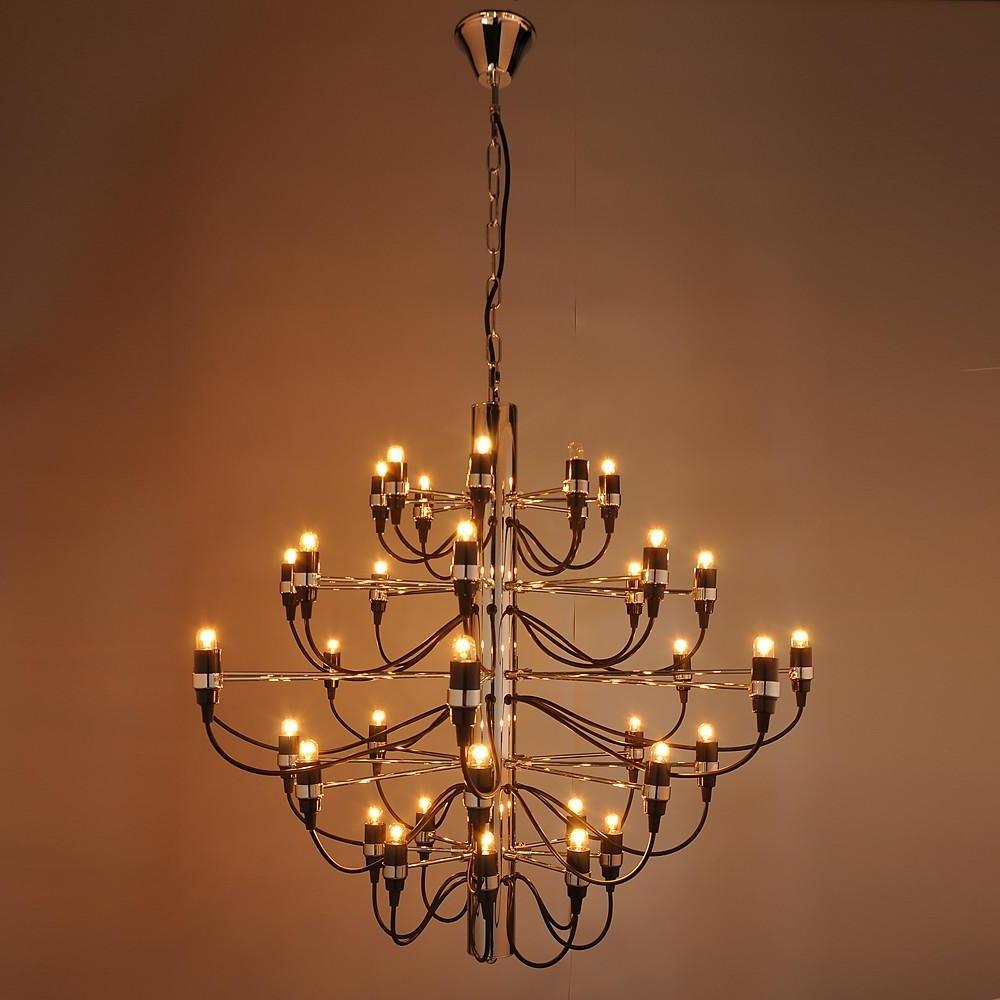 50-Light Electroplated Metal Tree Chandelier - Modern Industrial