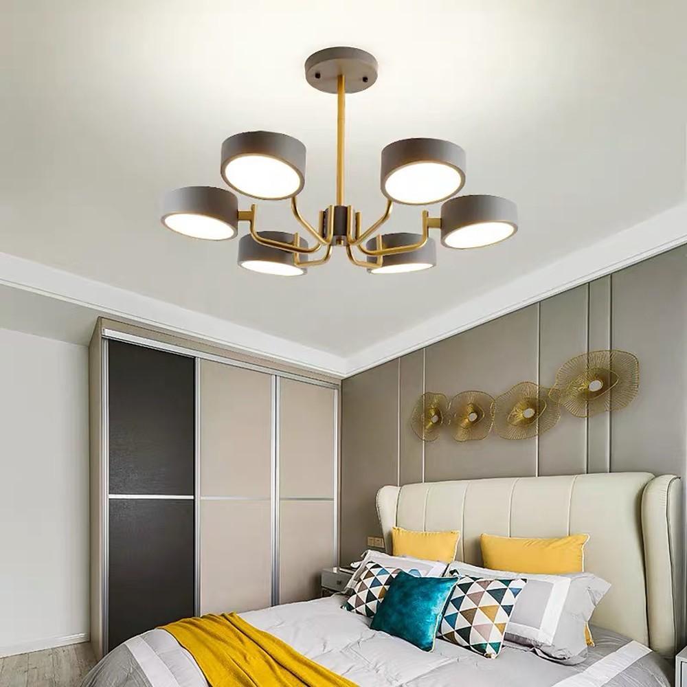 6-Light Modern LED Flush Mount Ceiling Light – Metal & Acrylic