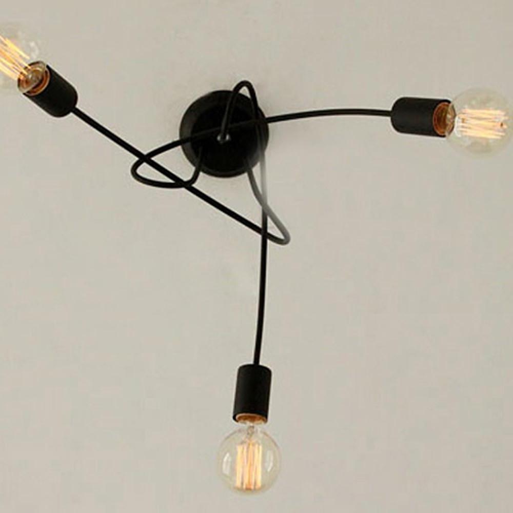 Modern Twisted Stem Chandelier - Painted Metal Candle Style Light