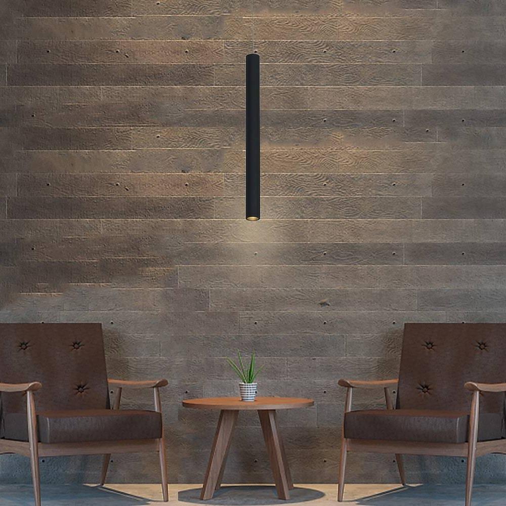 Modern Black Aluminum Pendant Light with Integrated LED Downlight