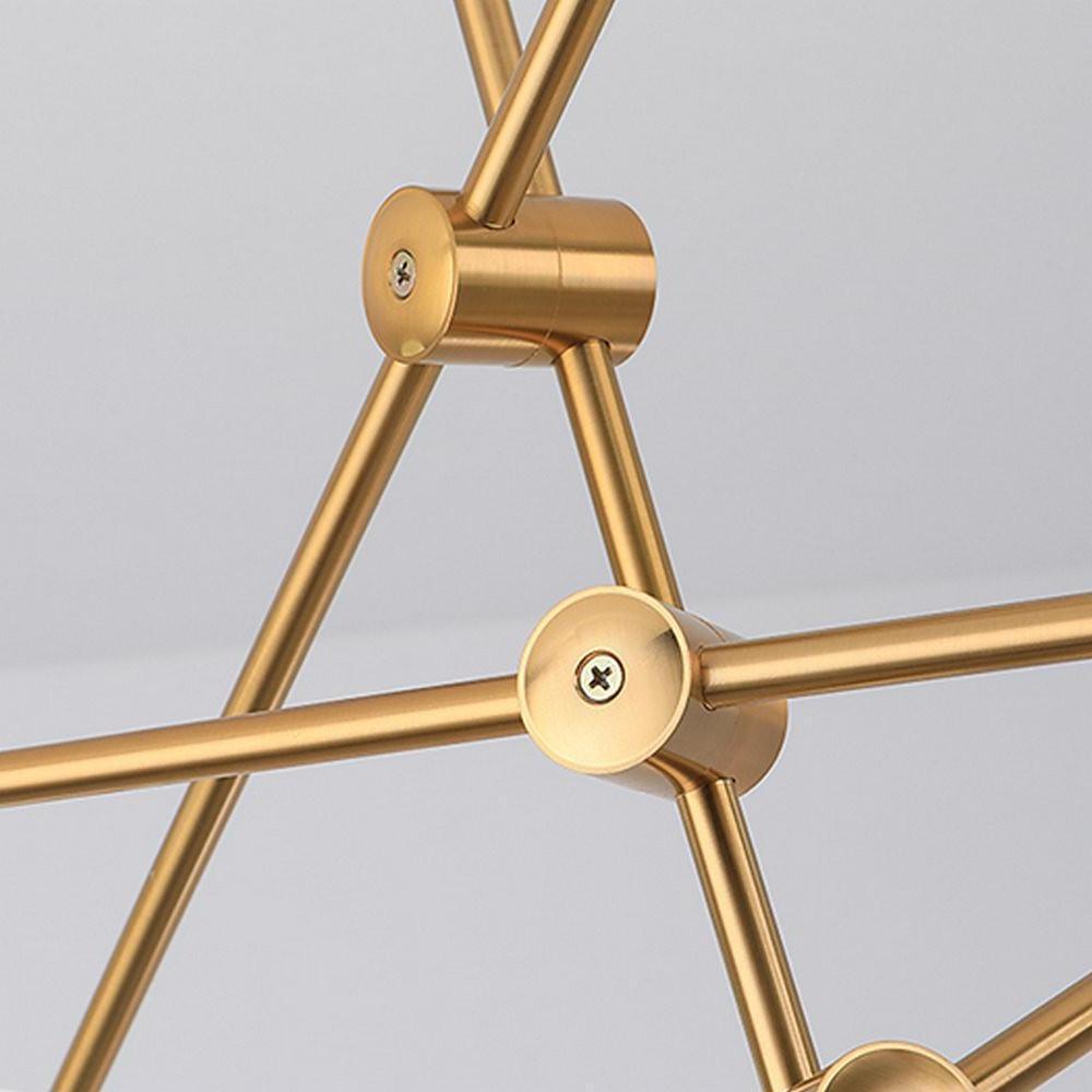 Geometrical Gold Sputnik Chandelier with Glass Globes 6-Light