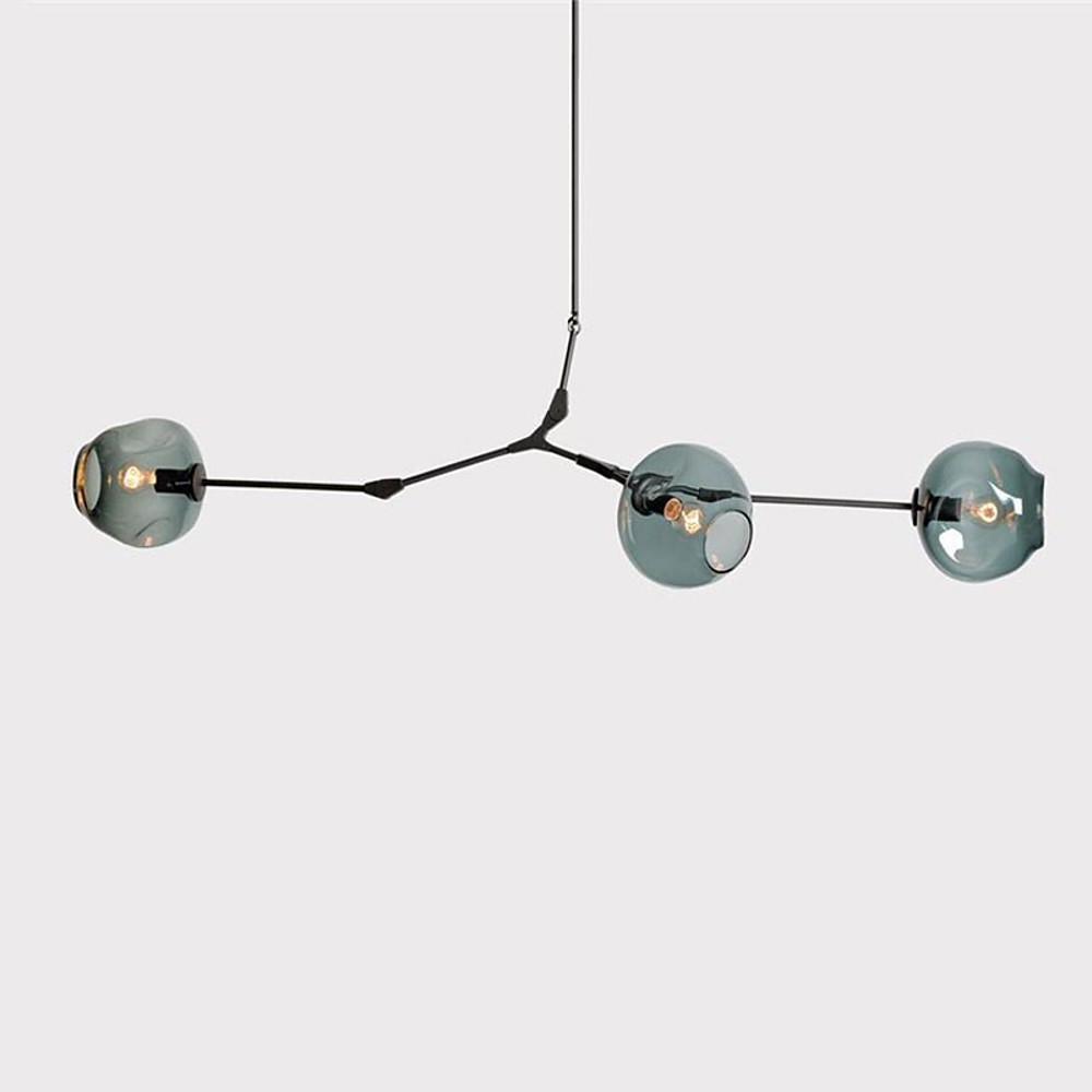 Sputnik Industrial Glass Chandelier with Customizable Shades