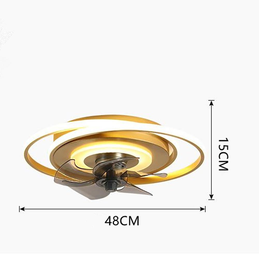 Modern Geometric Ceiling Fan with LED Light – Metal & Plastic