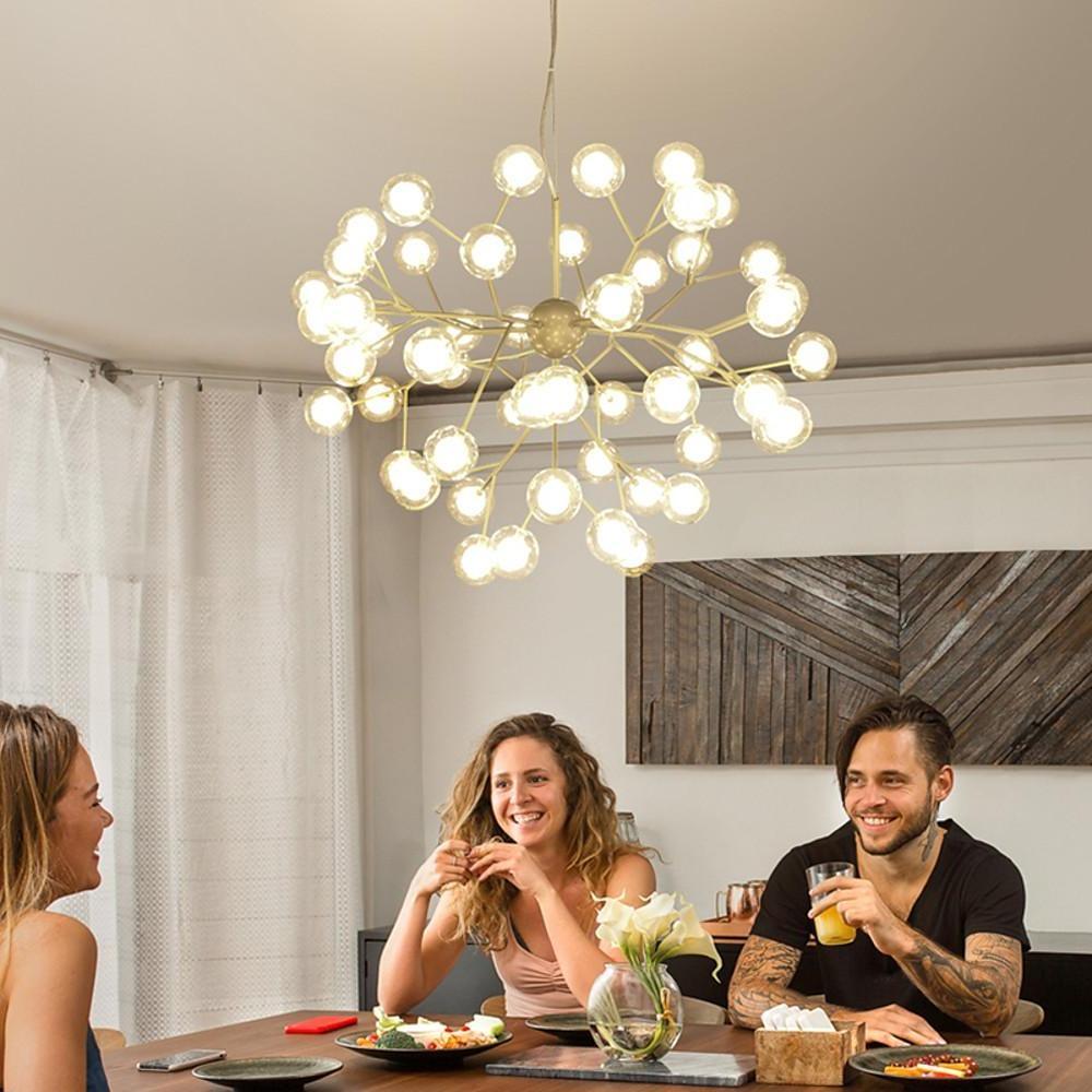 45-Light Branching Glass Sphere Modern Chandelier