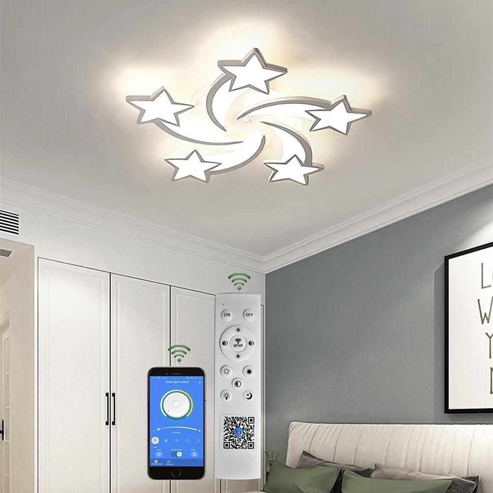Shooting Stars Flush Mount Ceiling Light - LED Dimmable White