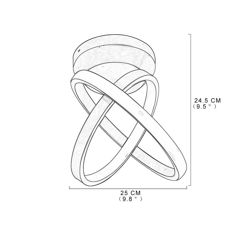 Modern LED Flush Mount Ceiling Light with Interlaced Rings