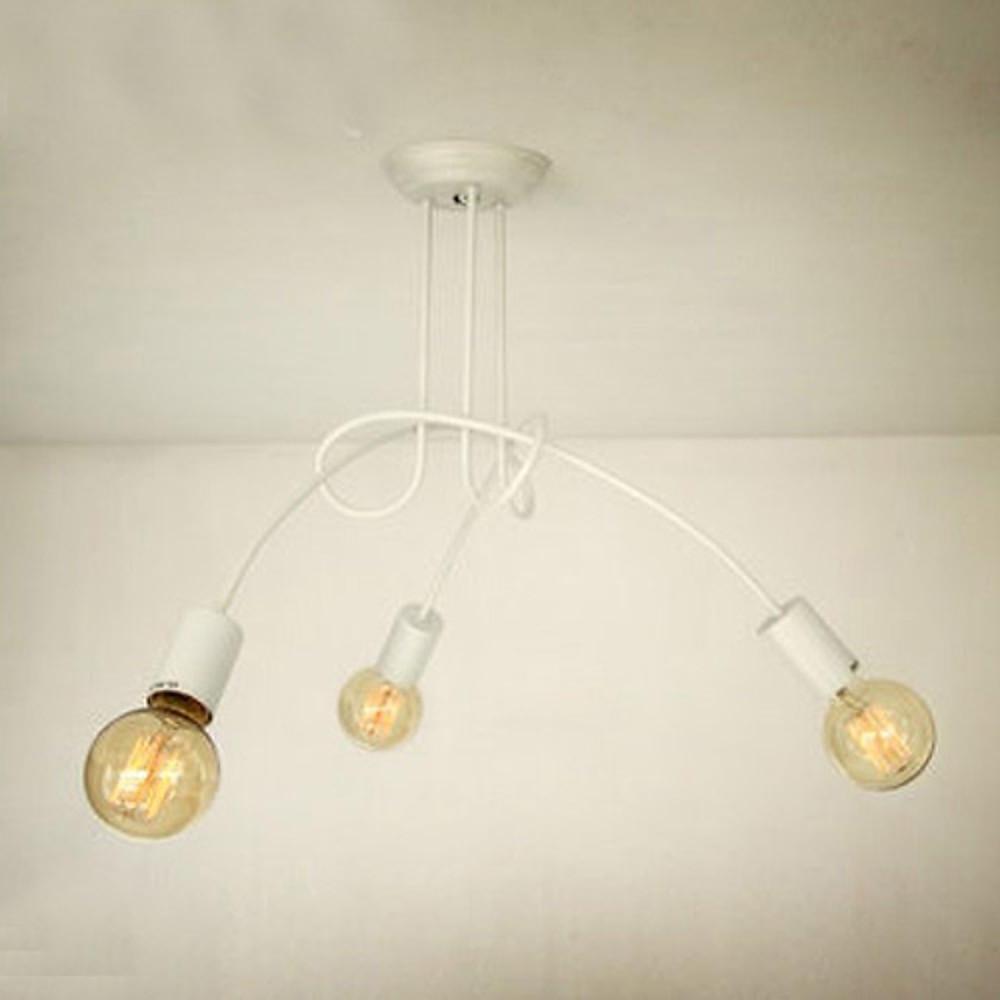Modern Twisted Stem Chandelier - Painted Metal Candle Style Light