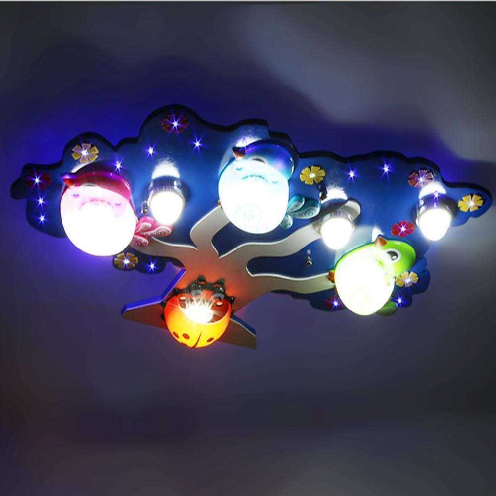 Wildlife Landscape Flush Mount Ceiling Light for Kids Room