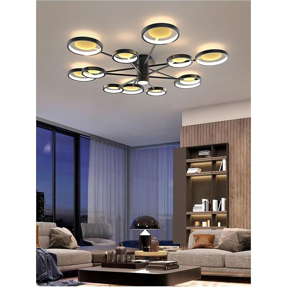 Modern Multi-Circle Flush Mount LED Ceiling Light - Industrial Style