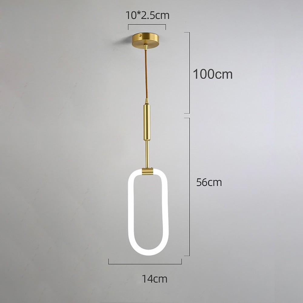 Rounded Rectangular Copper LED Pendant Light