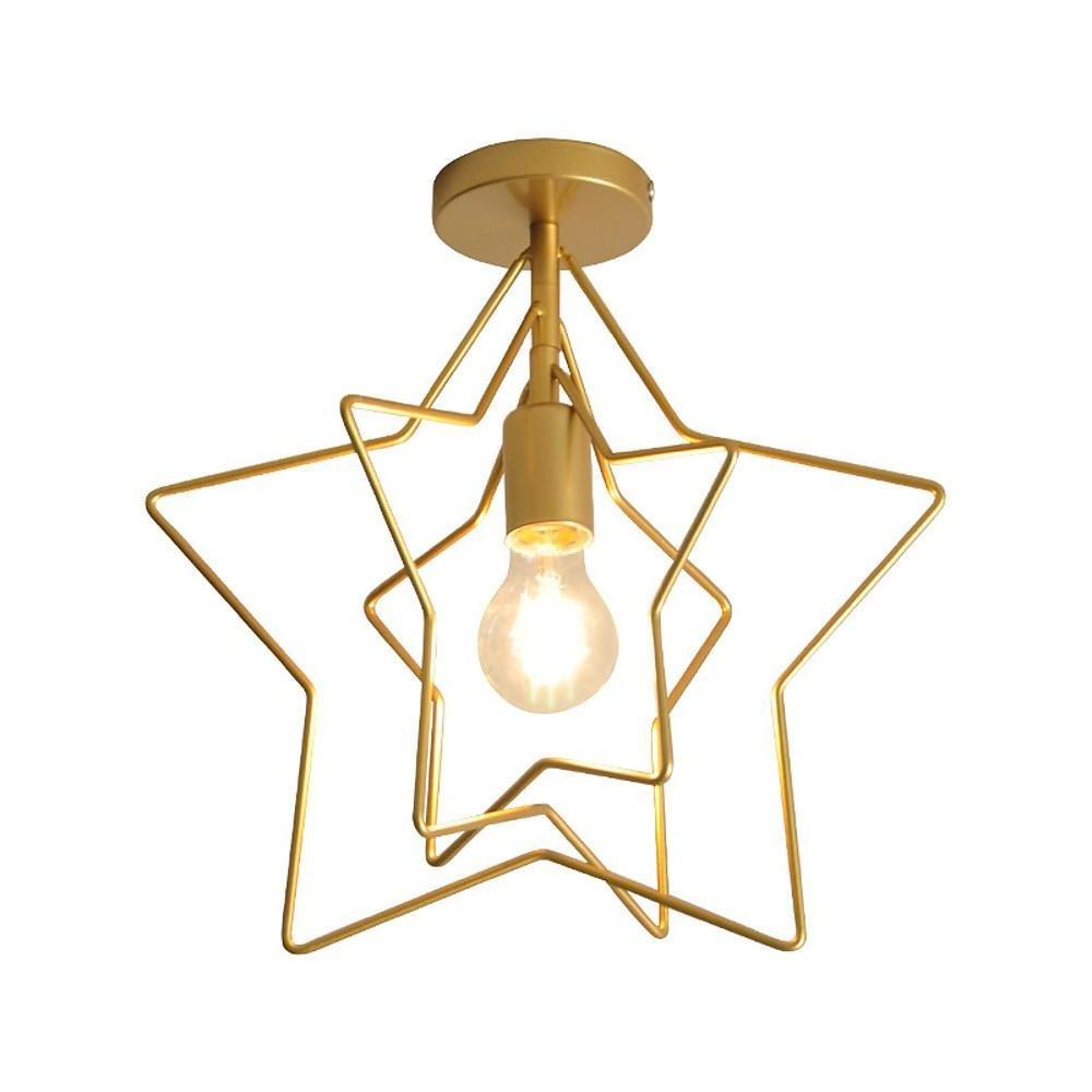 Modern Metal Star Pendant Light with LED Support