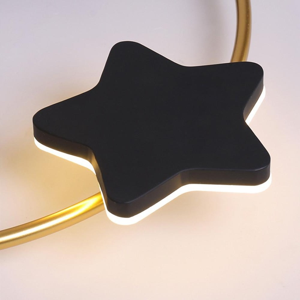 Moon and Star Dimmable LED Flush Mount Light for Kids Bedroom