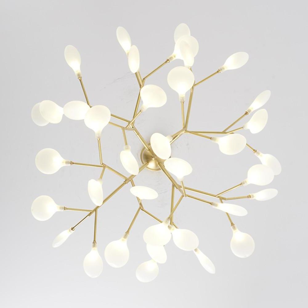 45-Light Sputnik Chandelier with Copper & Glass LED Design