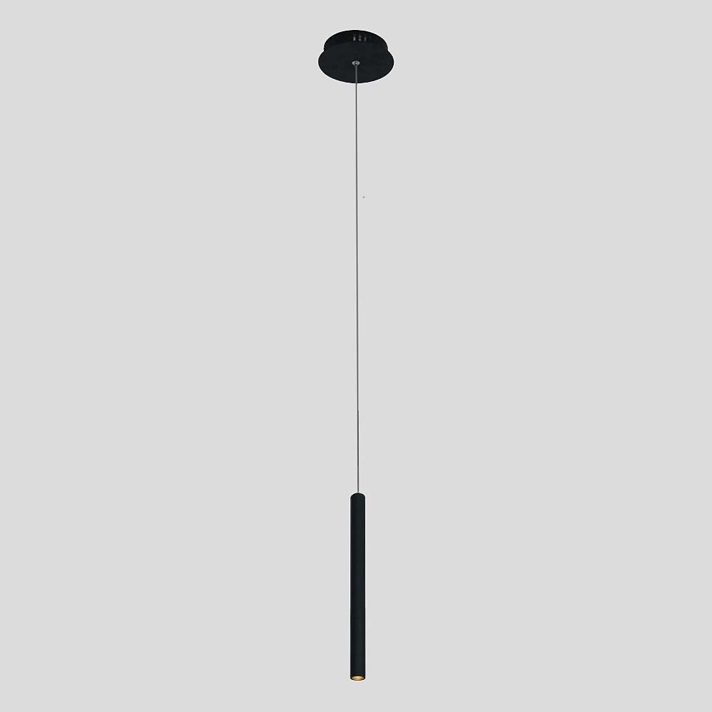 Modern Black Aluminum Pendant Light with Integrated LED Downlight