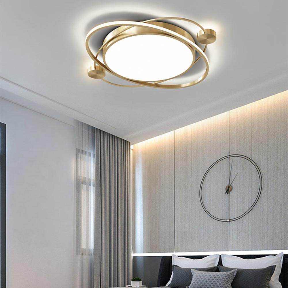 Circular Art Deco LED Flush Mount Ceiling Light - Dimmable