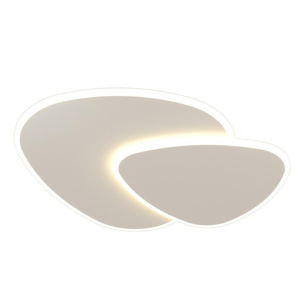 Geometric LED Flush Mount Ceiling Light - Modern White Acrylic