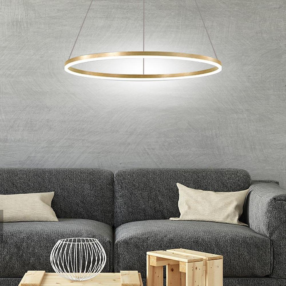 Modern Circle LED Pendant Light Dimmable Aluminum Chandelier
