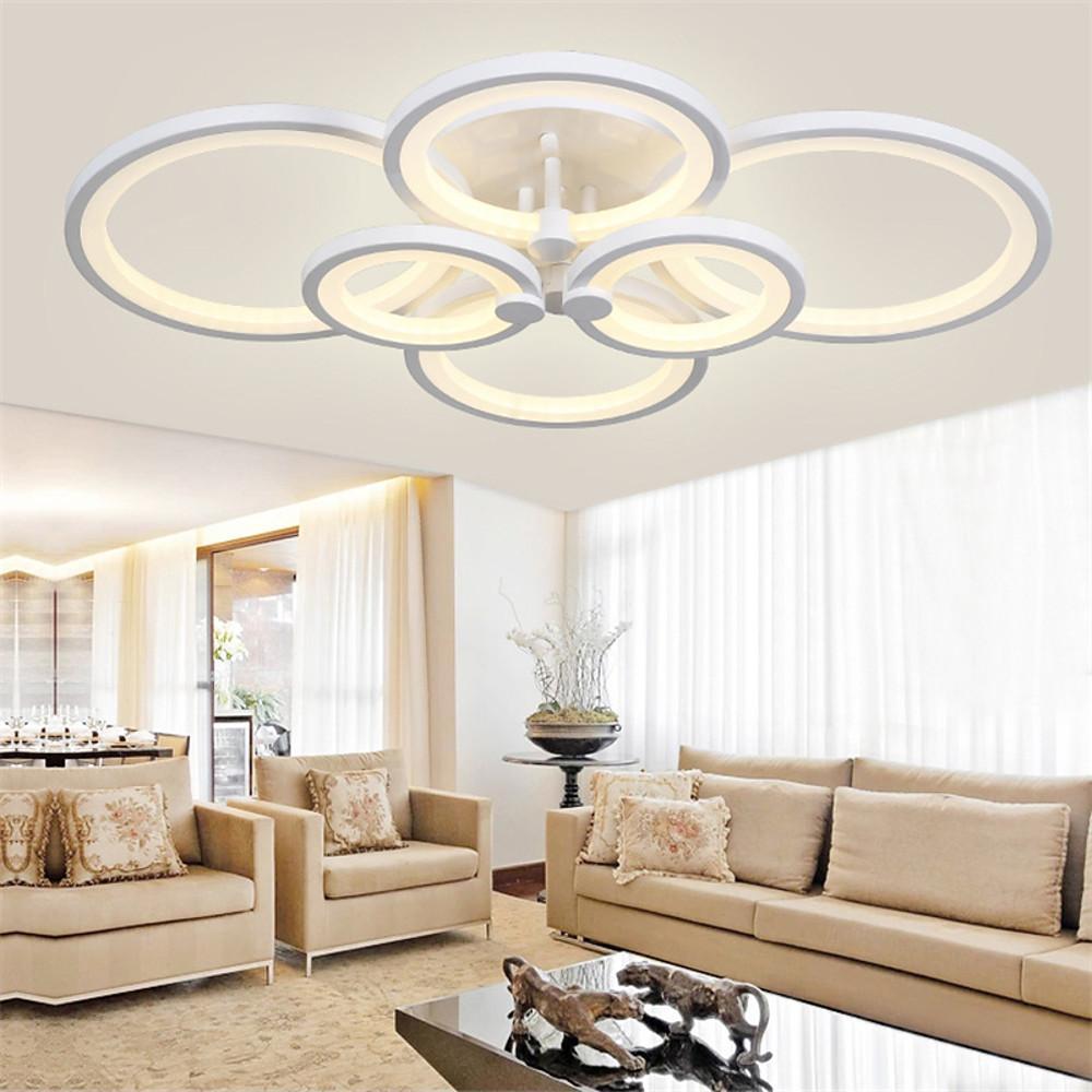 Multi-Circle Dimmable LED Semi-Flush Mount Ceiling Light