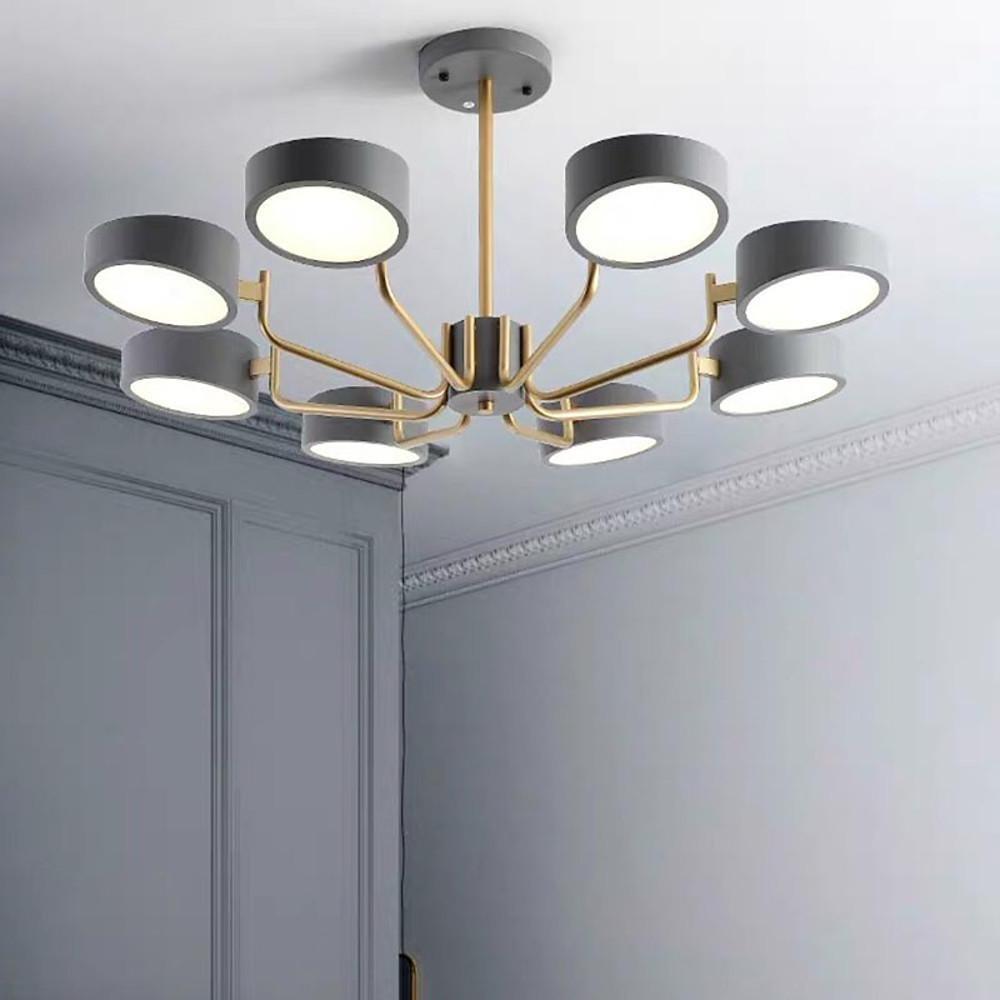 8-Light Modern Chandelier - Adjustable Color Temperature Metal &