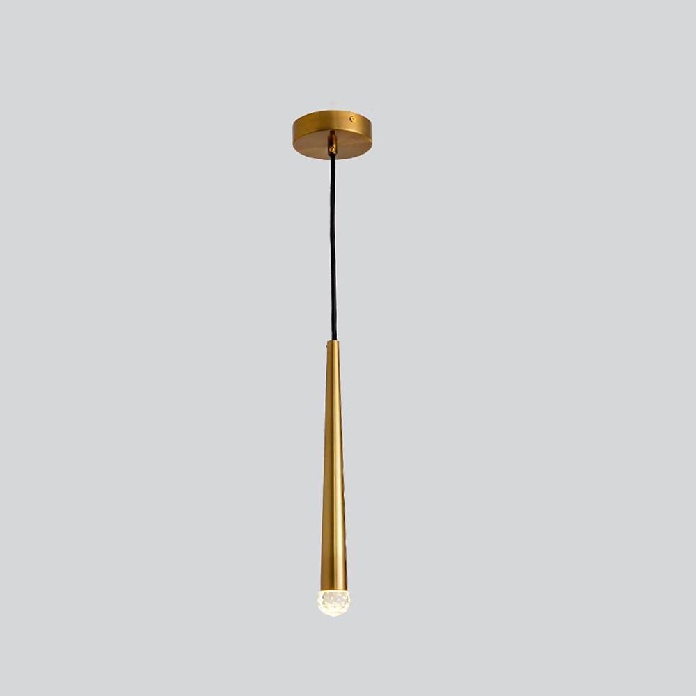 Slim Cylinder Electroplated Metal LED Nordic Pendant Light