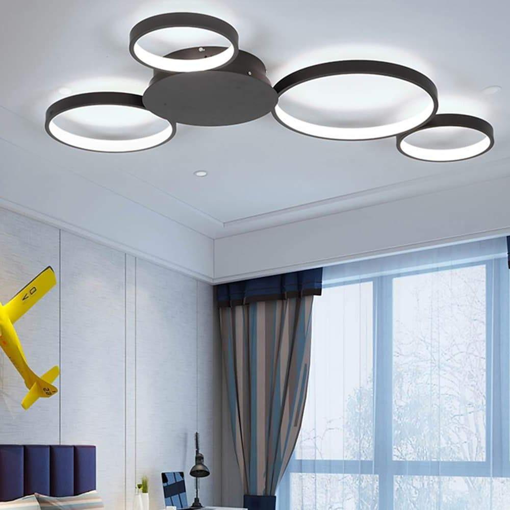 Modern Multi-Circle LED Flush Mount Ceiling Light – Dimmable Aluminum
