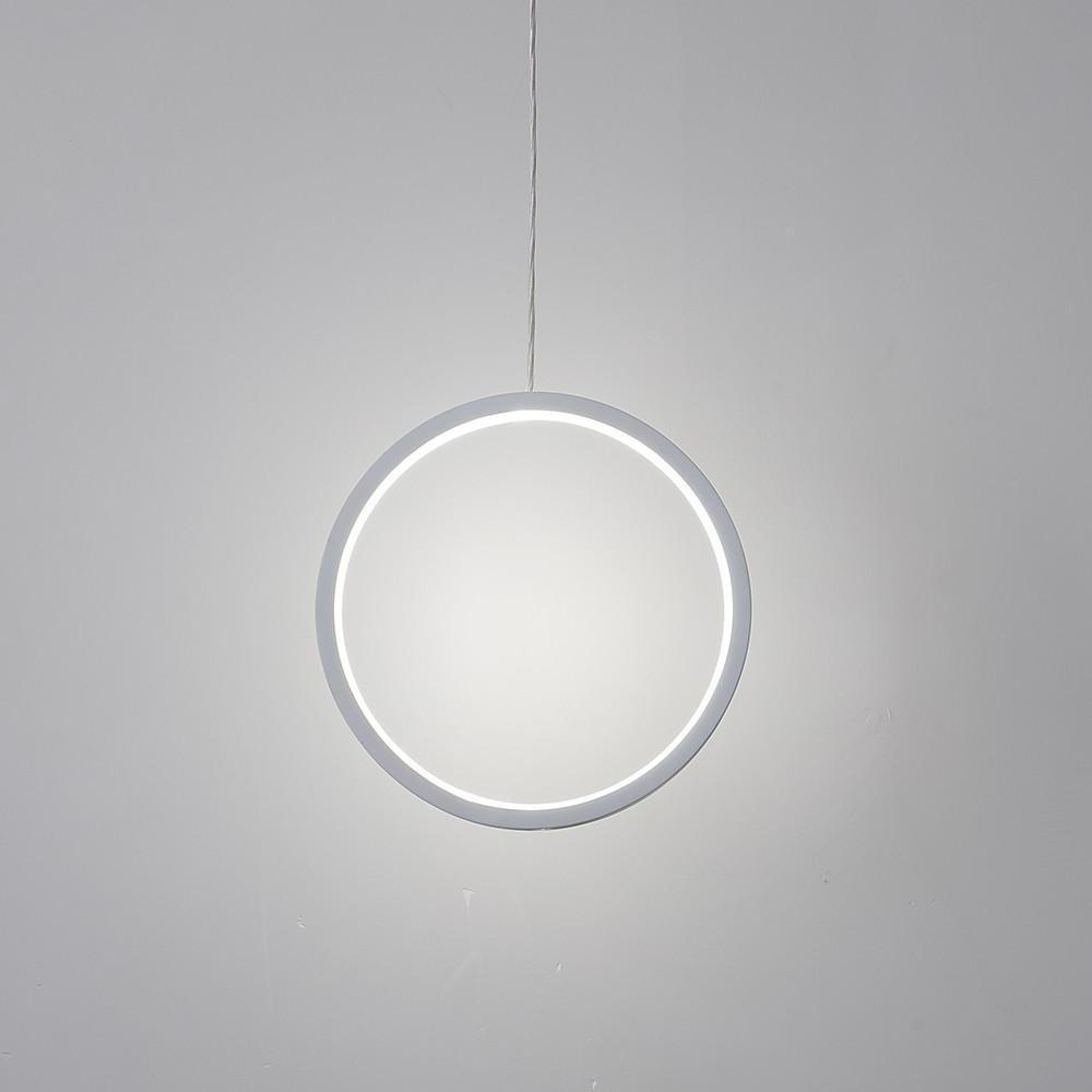 Modern Round Pendant Light | Dual LED Rings | Aluminum & Acrylic
