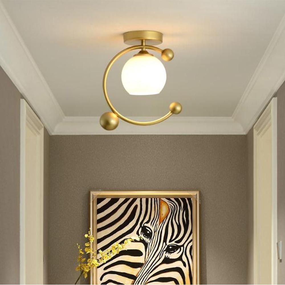 Artistic Globe Flush Mount Ceiling Light – Metal & Glass Design