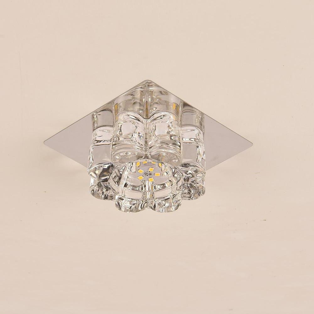 Crystal Flower Flush Mount LED Ceiling Light - Modern Electroplated