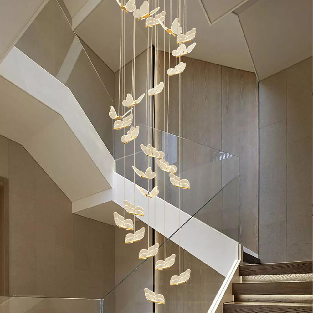 Butterfly Pendant Light Modern Acrylic Metal LED Chandelier