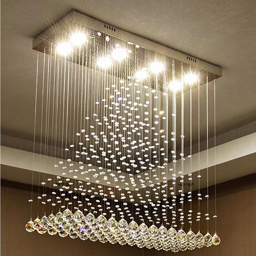 5-Tier Crystal Chandelier with LED Lights - Modern Elegance