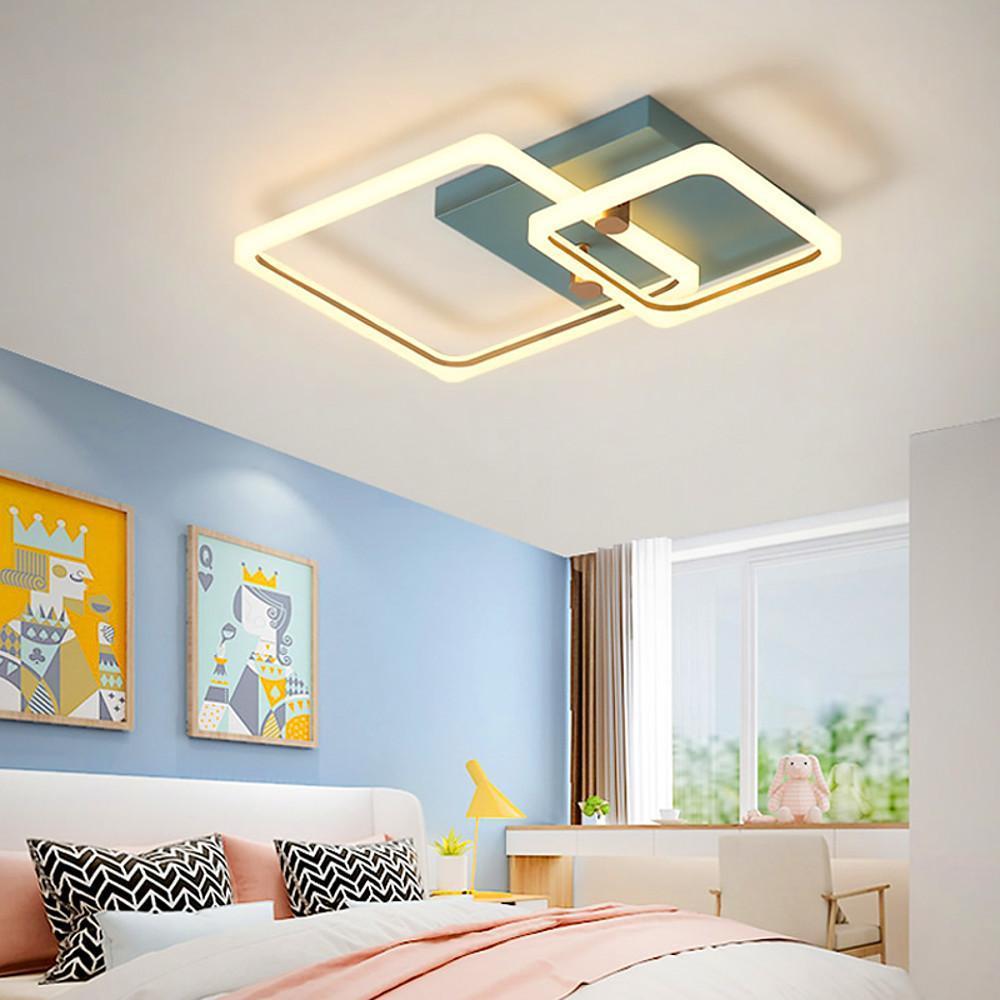 Modern Dimmable LED Flush Mount Ceiling Light with Acrylic Squares