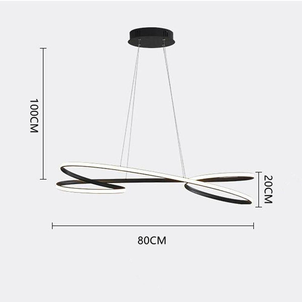 Modern Wave Ribbon LED Chandelier Aluminum Acrylic Pendant