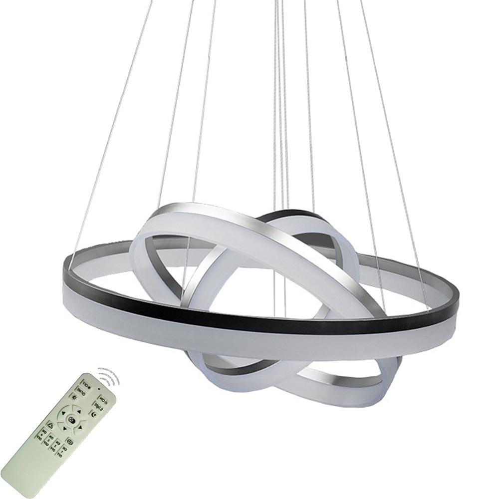 Adjustable 3-Ring Dimmable LED Chandelier Modern Pendant Light