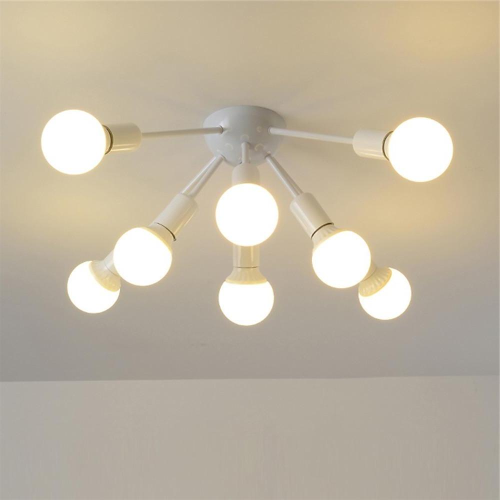 8-Light Gold Flush Mount Ceiling Light Modern Metal Cluster Design