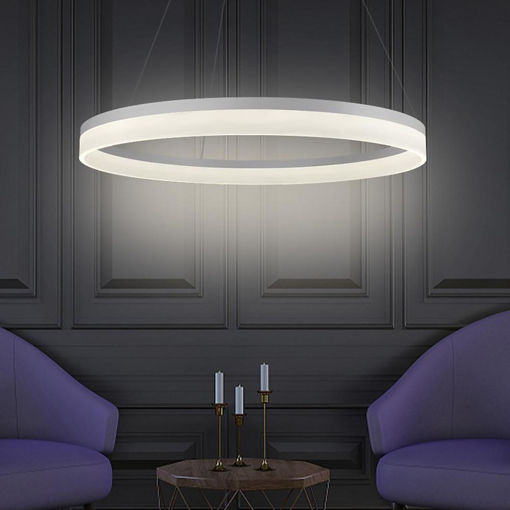 Modern Circular LED Pendant Light Aluminum Acrylic Island Lighting
