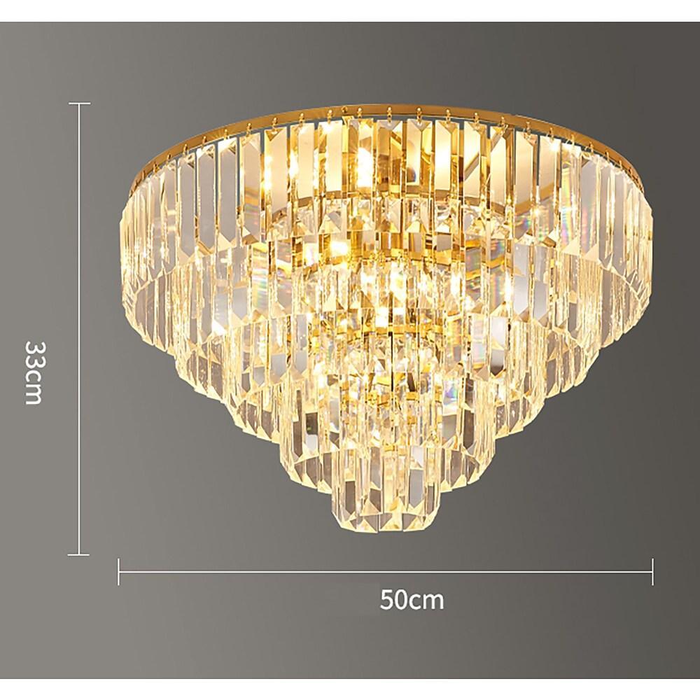 Crystal Candelabra Flush Mount Ceiling Light - LED Metal Fixture