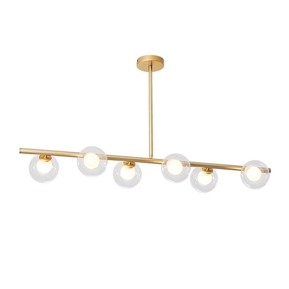 Nordic Glass Sphere Chandelier 6-Light Metal Frame LED Pendant