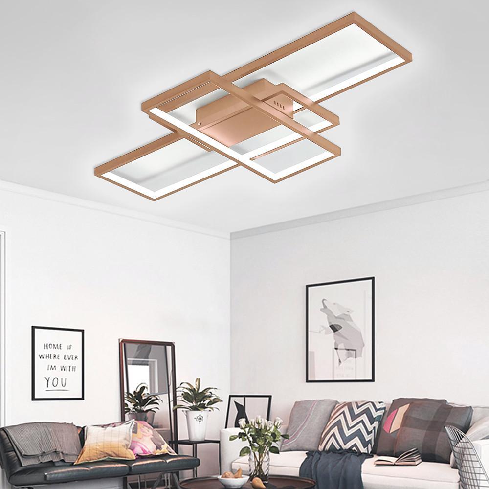 Modern Abstract LED Flush Mount Ceiling Light – Three Rectangles