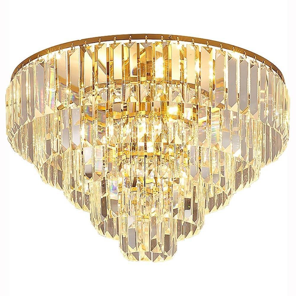 Crystal Candelabra Flush Mount Ceiling Light - LED Metal Fixture
