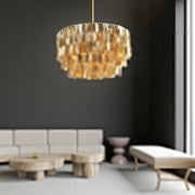 Shell Cascade Chandelier - Modern Tiered Pendant Light
