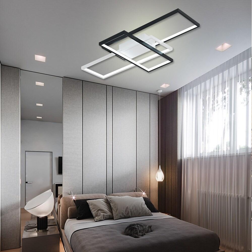 Tiered Rectangular Flush Mount LED Ceiling Light – Modern Metal