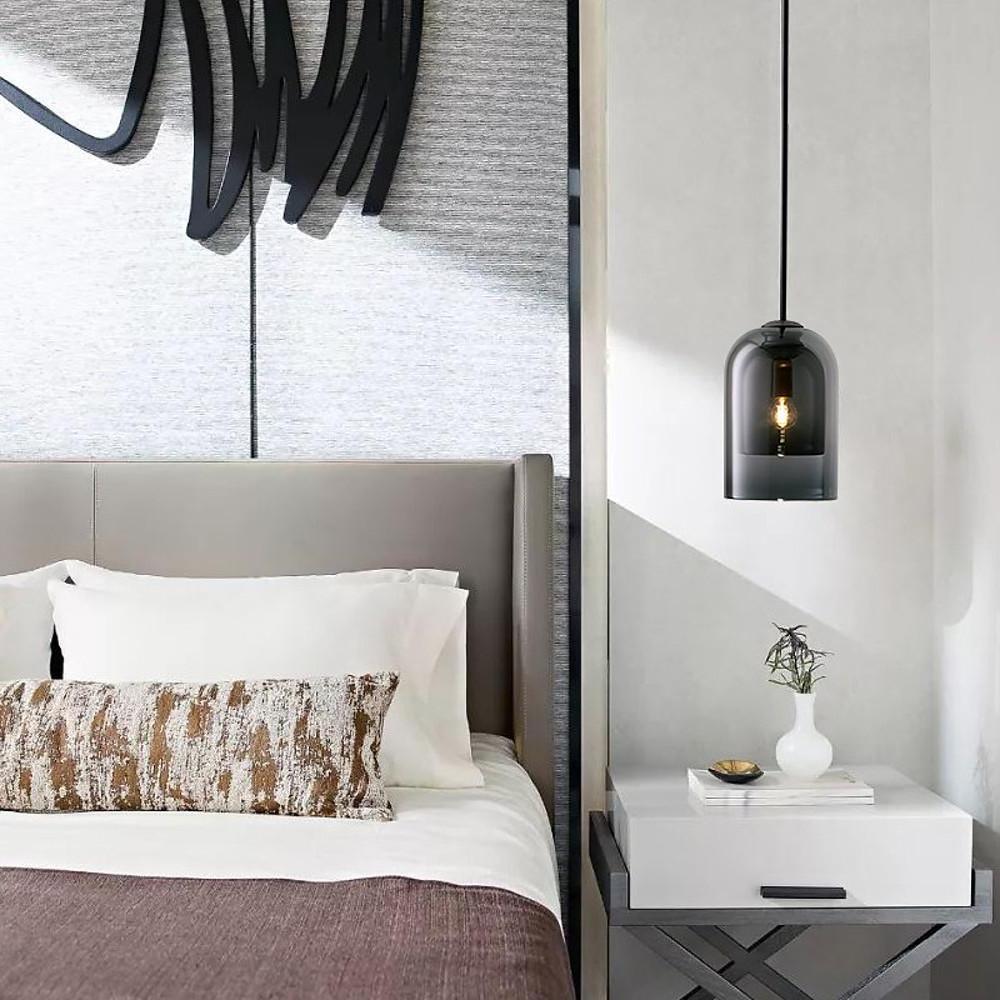 Nordic Glass Pendant Light with LED – Modern Industrial Ceiling Lamp