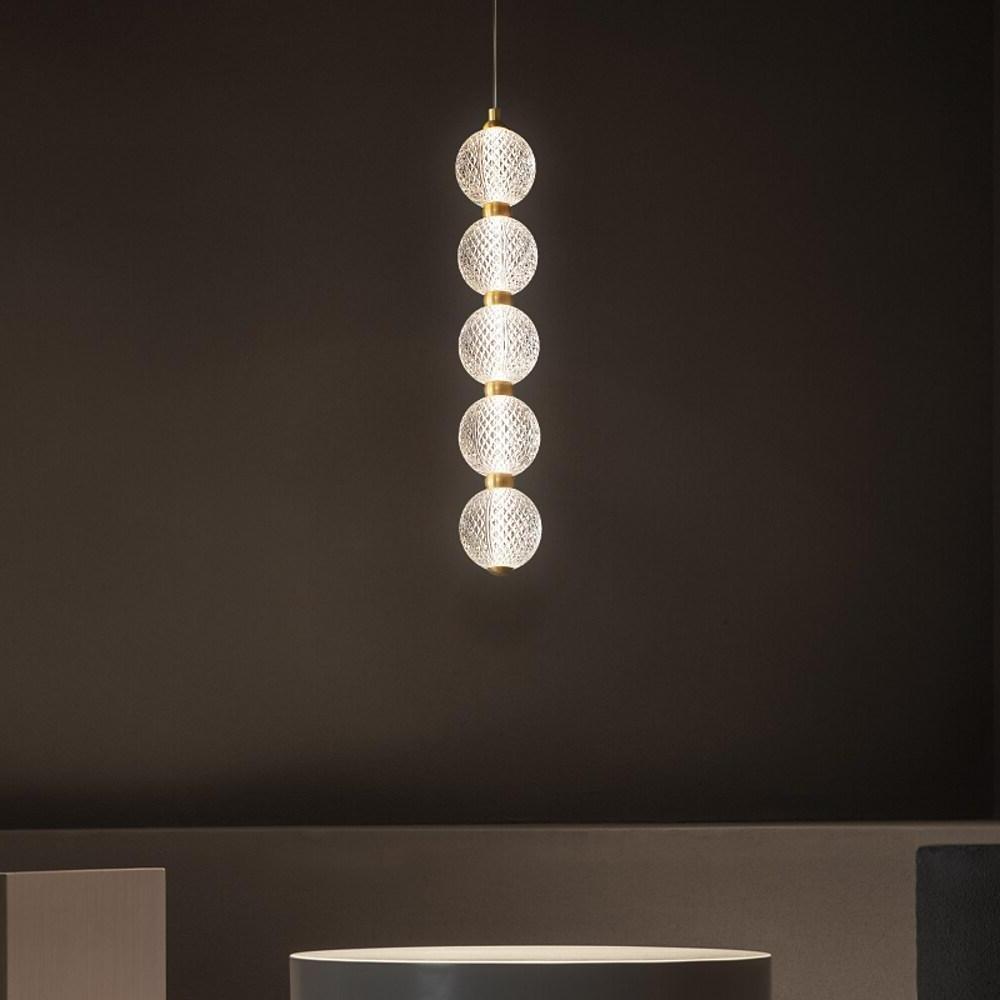 Nordic Globe Pendant Light | Acrylic & Copper Geometric Ceiling