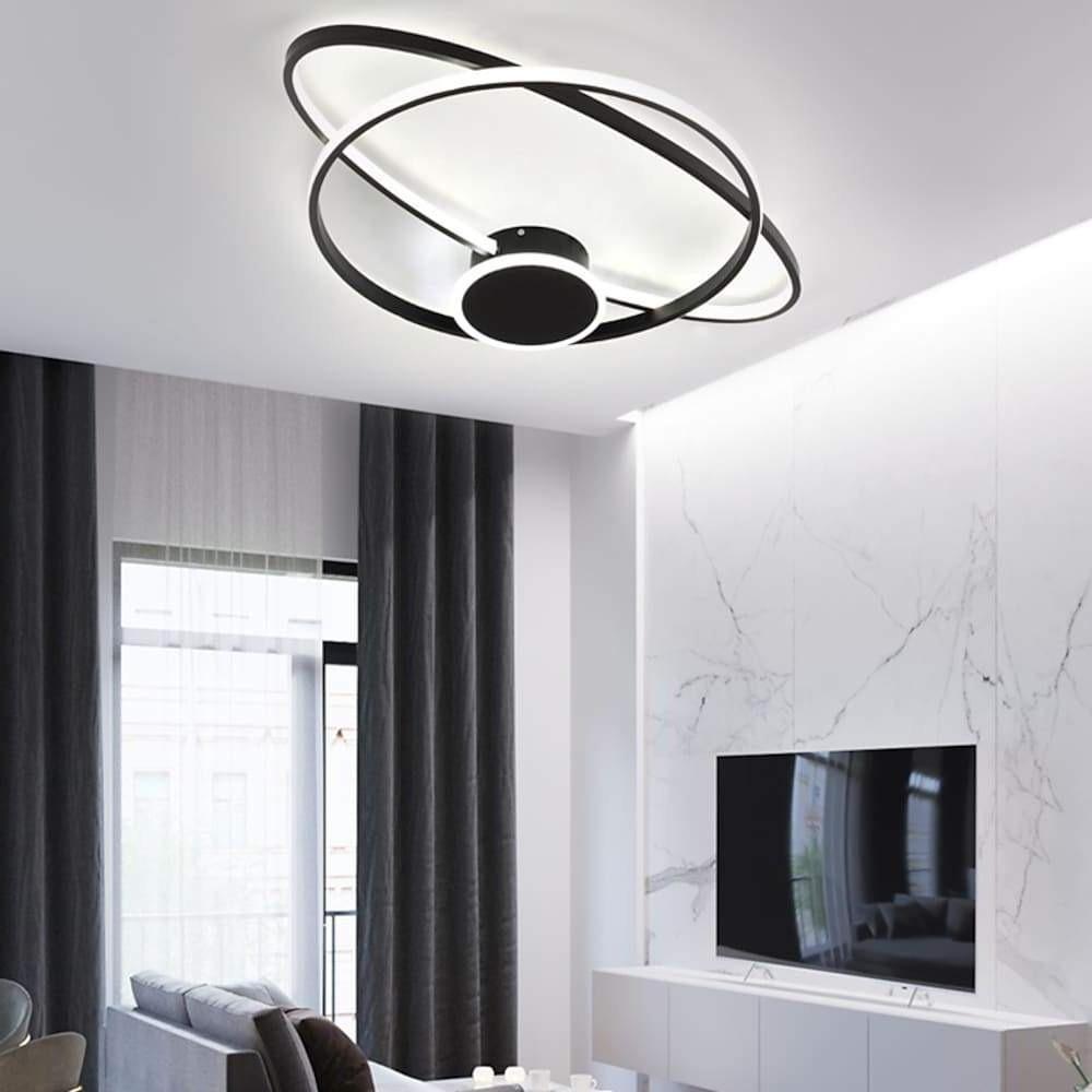 Modern Oval LED Flush Mount Ceiling Light - Metal Finish